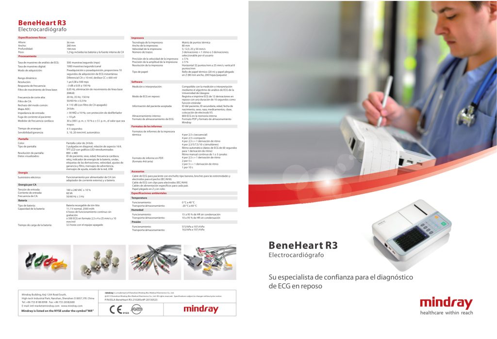 Mindray BeneHeart R3 máy điện tim 3 kênh, chống nhiễu- Giá tốt